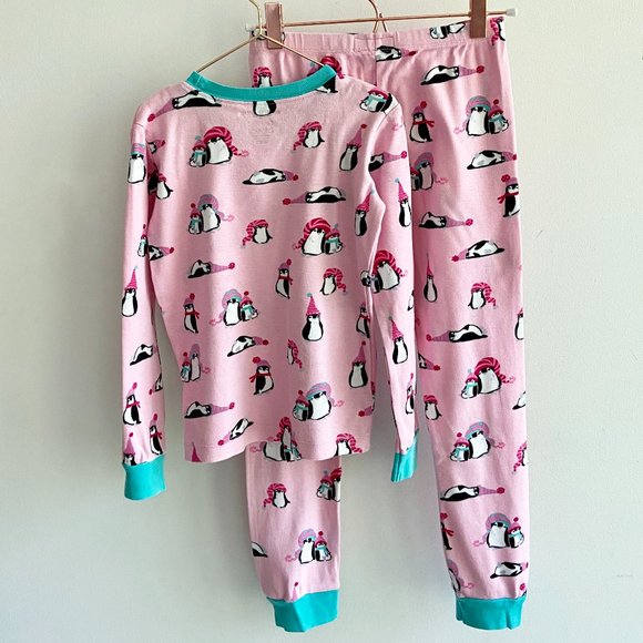 ๐งHP๐ง little BLUE HOUSE Pink Penguin Long Pajamas - Picture 2 of 5